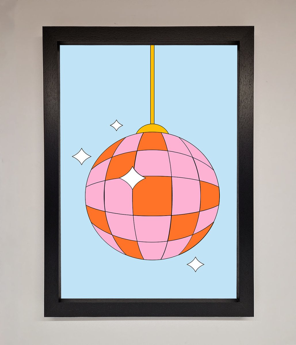Disco Ball Pink Framed Poster-1