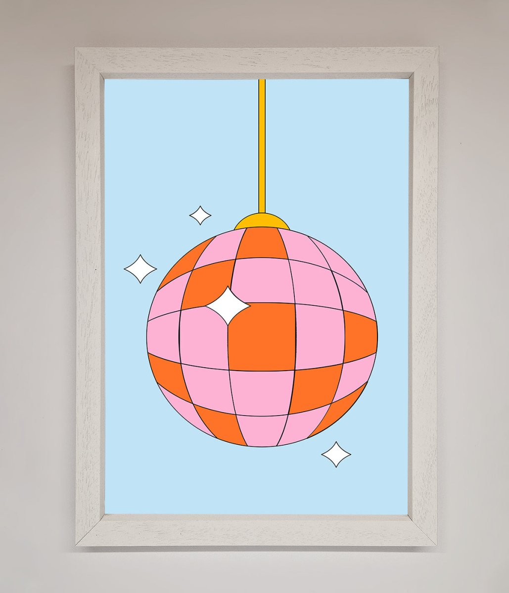 Disco Ball Pink Framed Poster-2