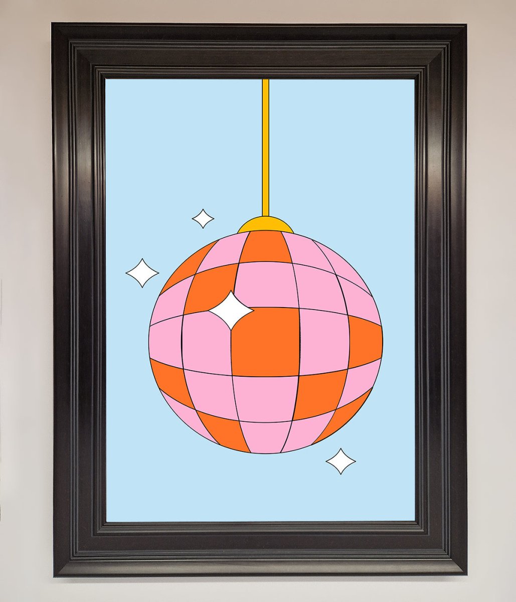 Disco Ball Pink Framed Poster-15