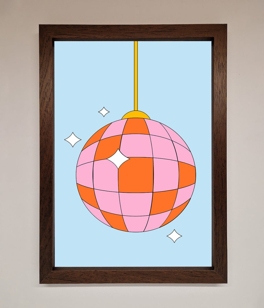 Disco Ball Pink Framed Poster-18