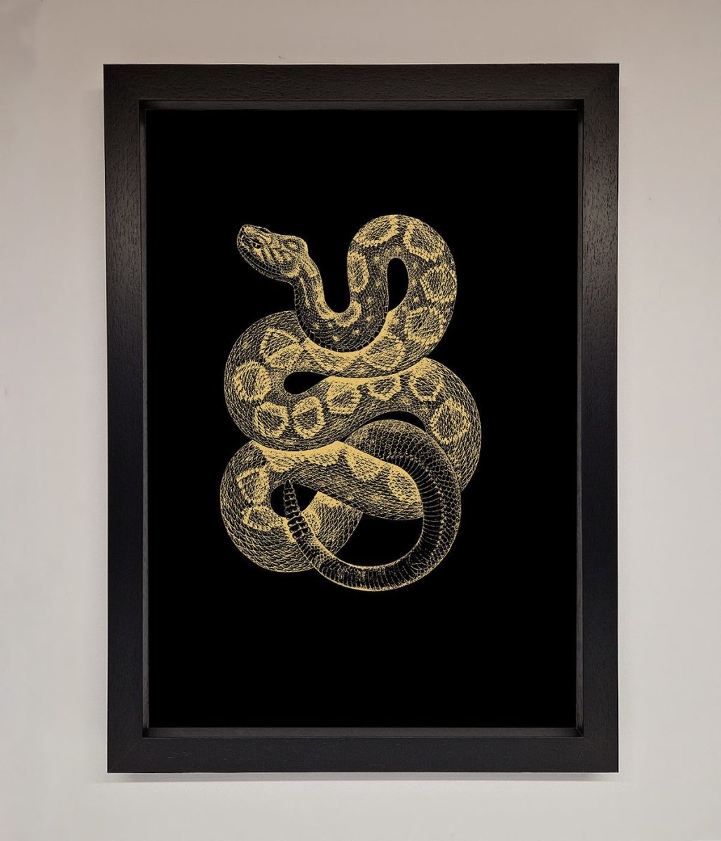 Golden Serpent Framed Wall Art-1