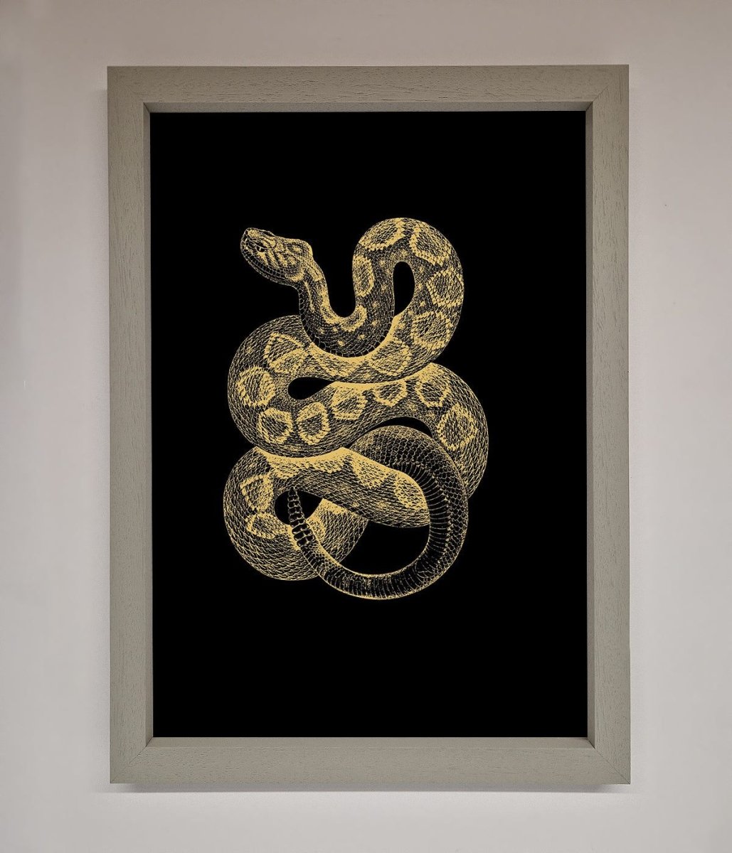 Golden Serpent Framed Wall Art-3