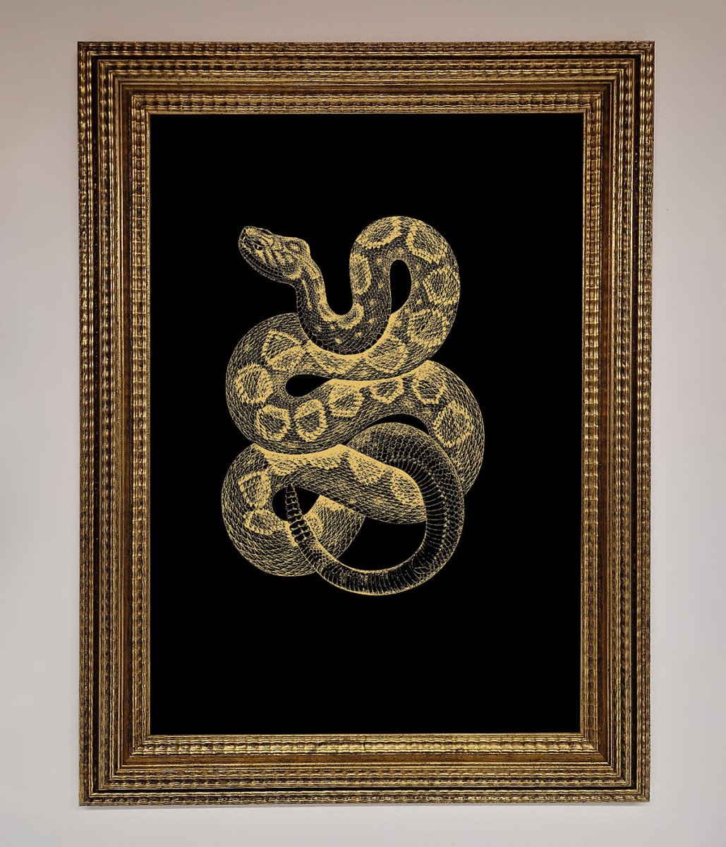 Golden Serpent Framed Wall Art-0