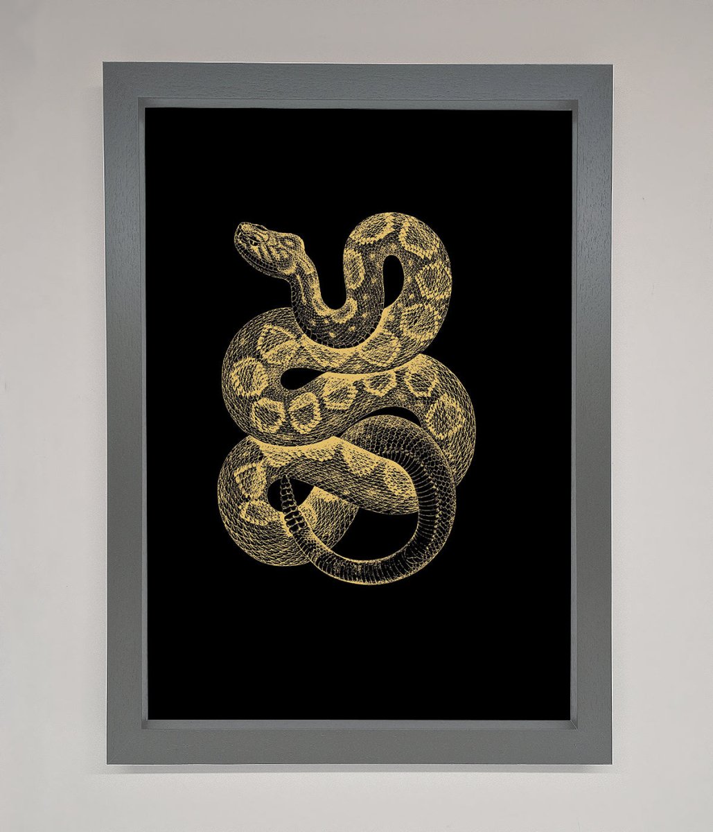 Golden Serpent Framed Wall Art-4