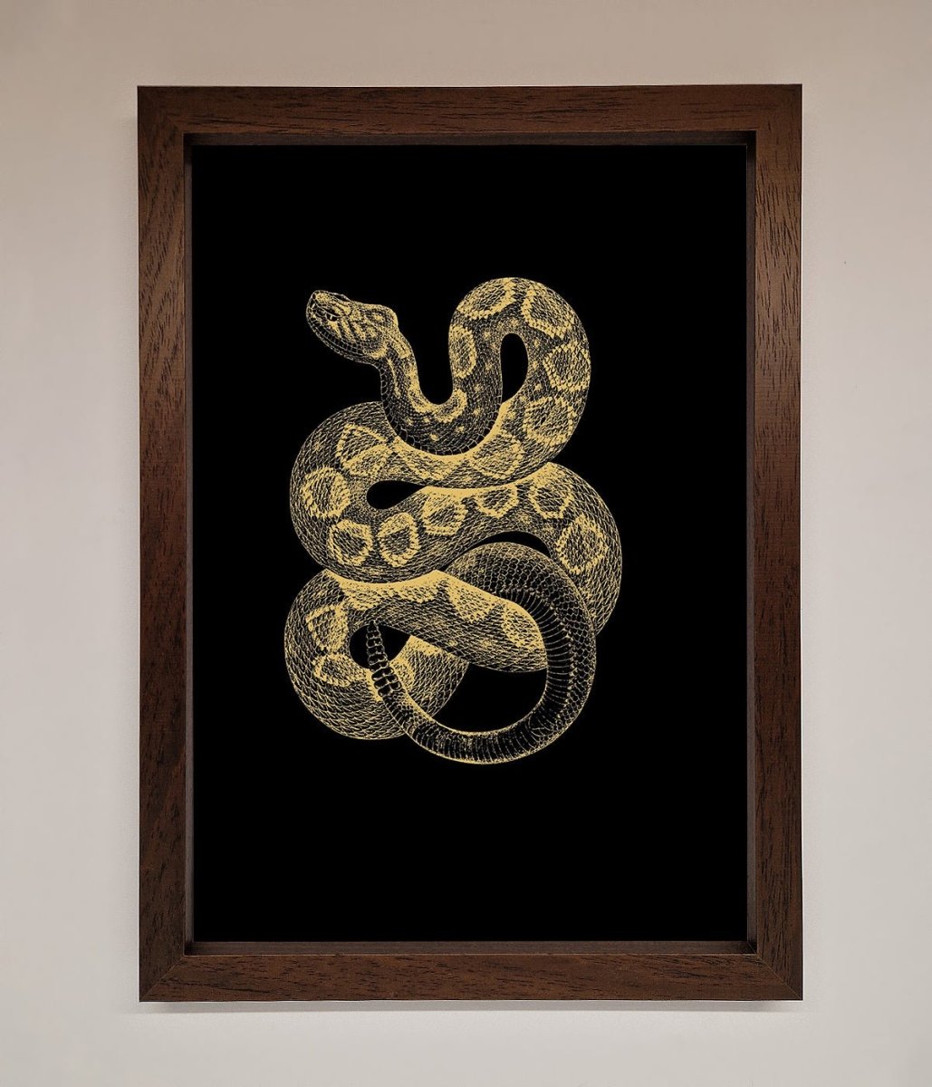Golden Serpent Framed Wall Art-10