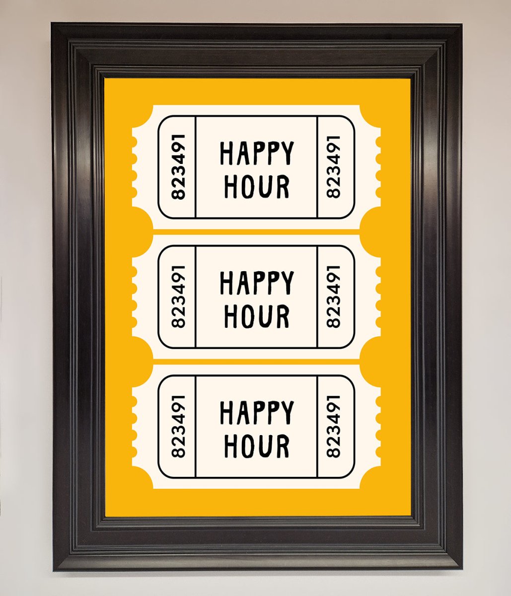 Happy Hour Mustard Framed Wall Art-6