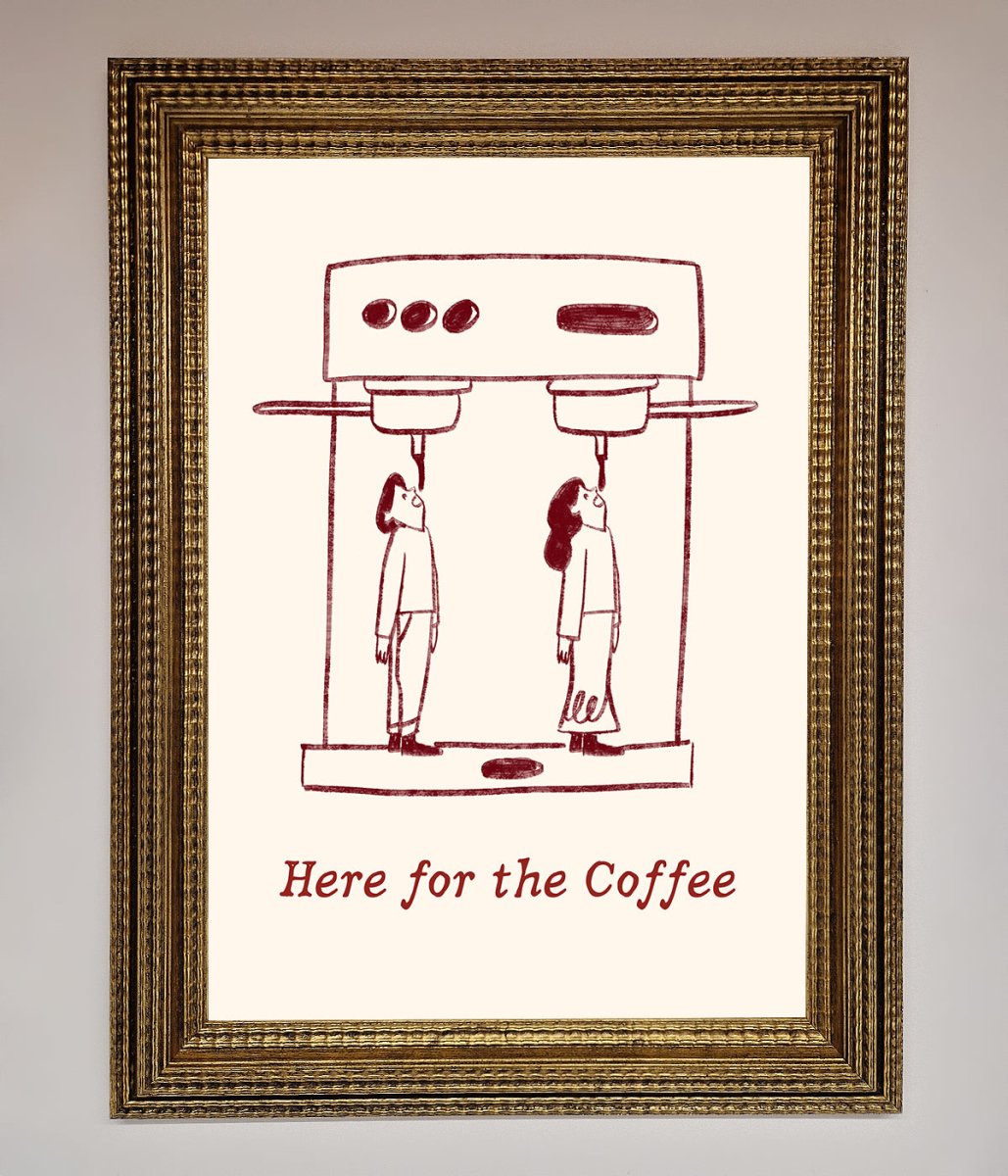 Here For The Coffee Framed Print-15