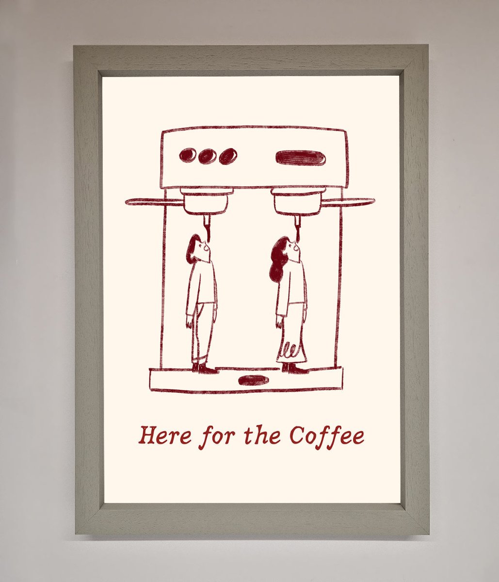 Here For The Coffee Framed Print-3