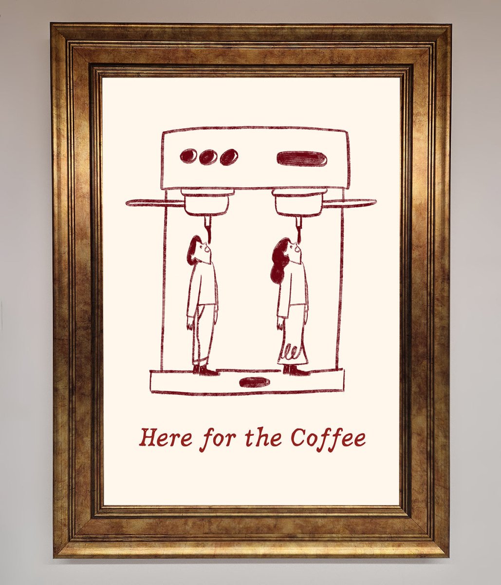 Here For The Coffee Framed Print-7