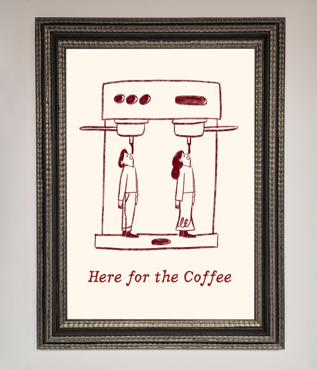 Here For The Coffee Framed Print-17