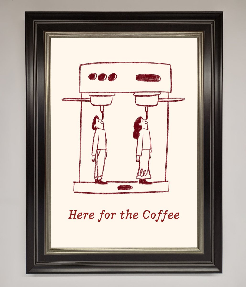 Here For The Coffee Framed Print-8
