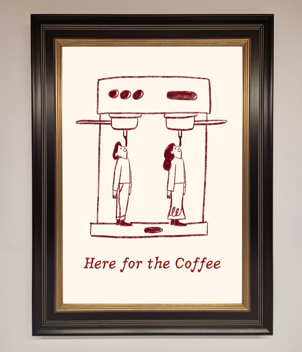 Here For The Coffee Framed Print-9