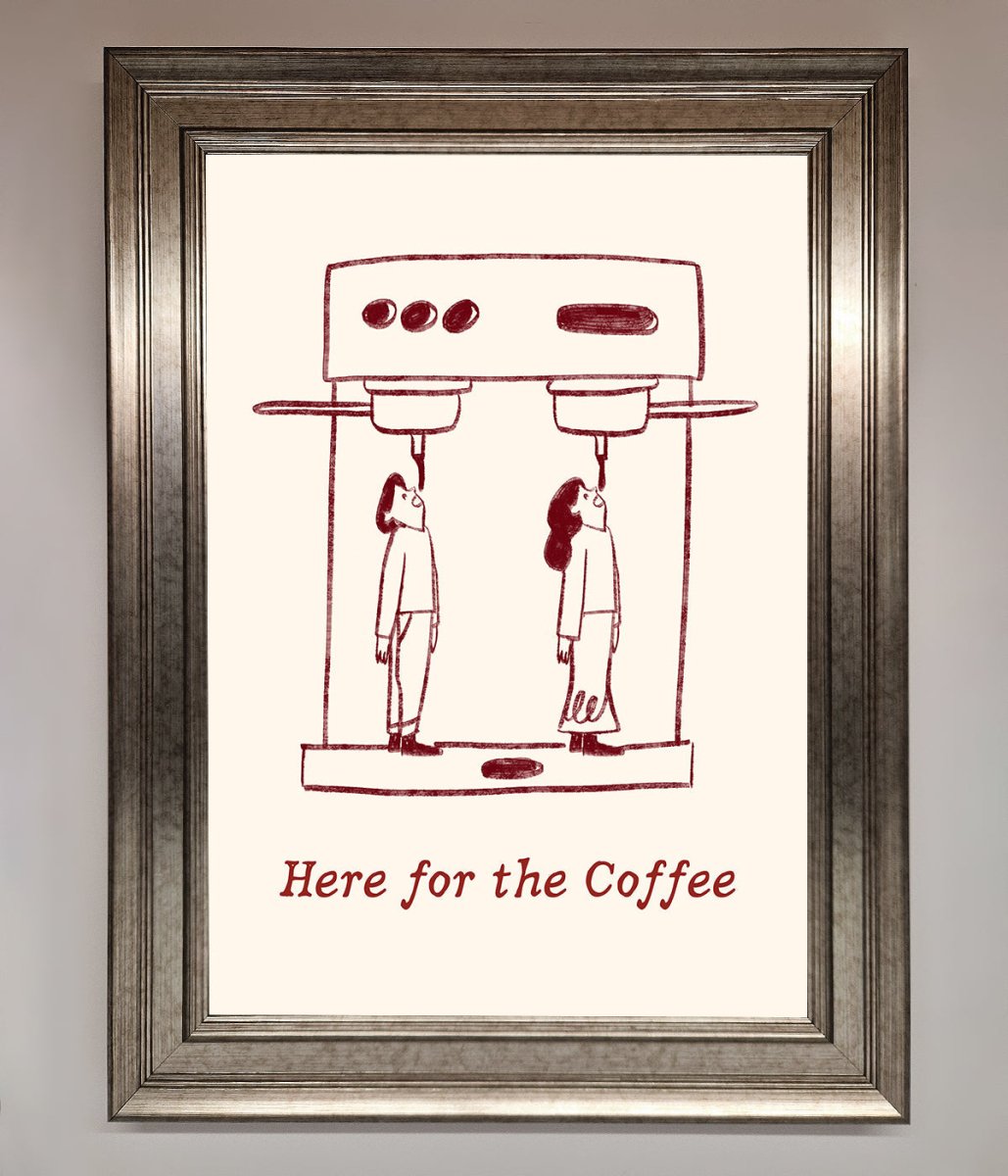 Here For The Coffee Framed Print-5
