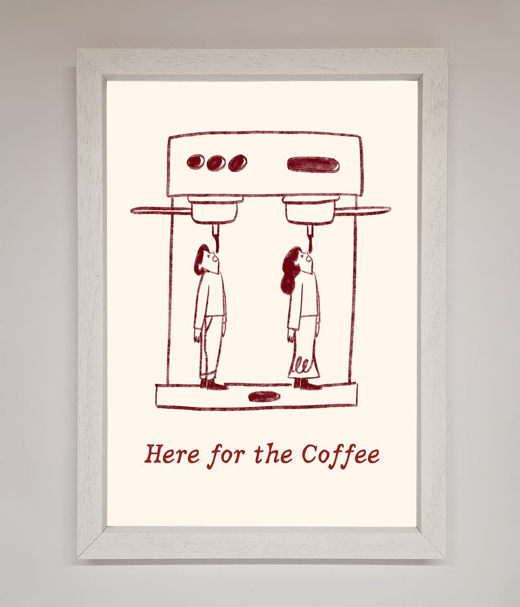 Here For The Coffee Framed Print-2