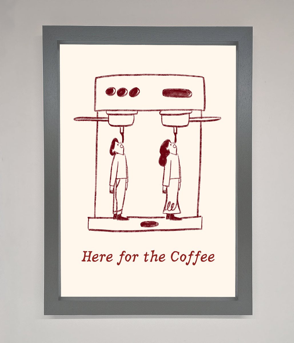Here For The Coffee Framed Print-4