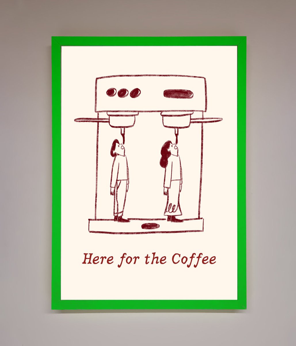 Here For The Coffee Framed Print-11