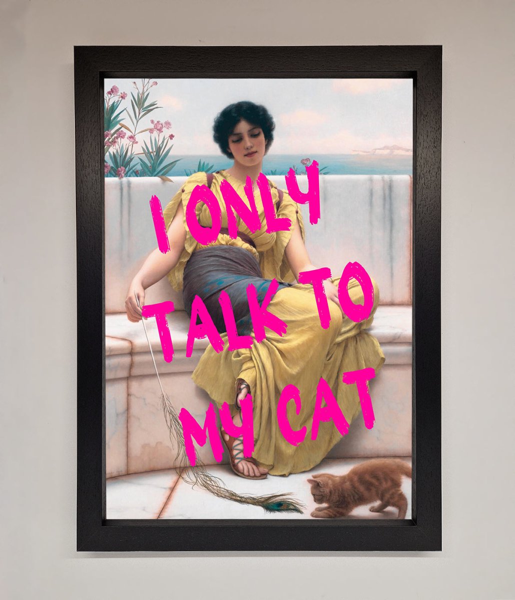 I Only Talk To My Cat Framed Wall Art-1