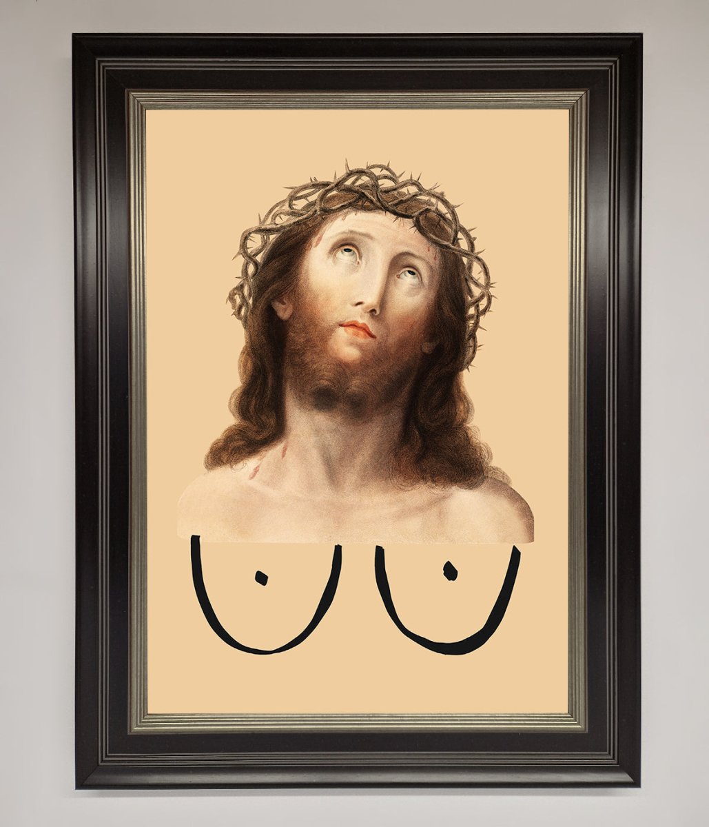 Jesus Breasts Framed Poster-0