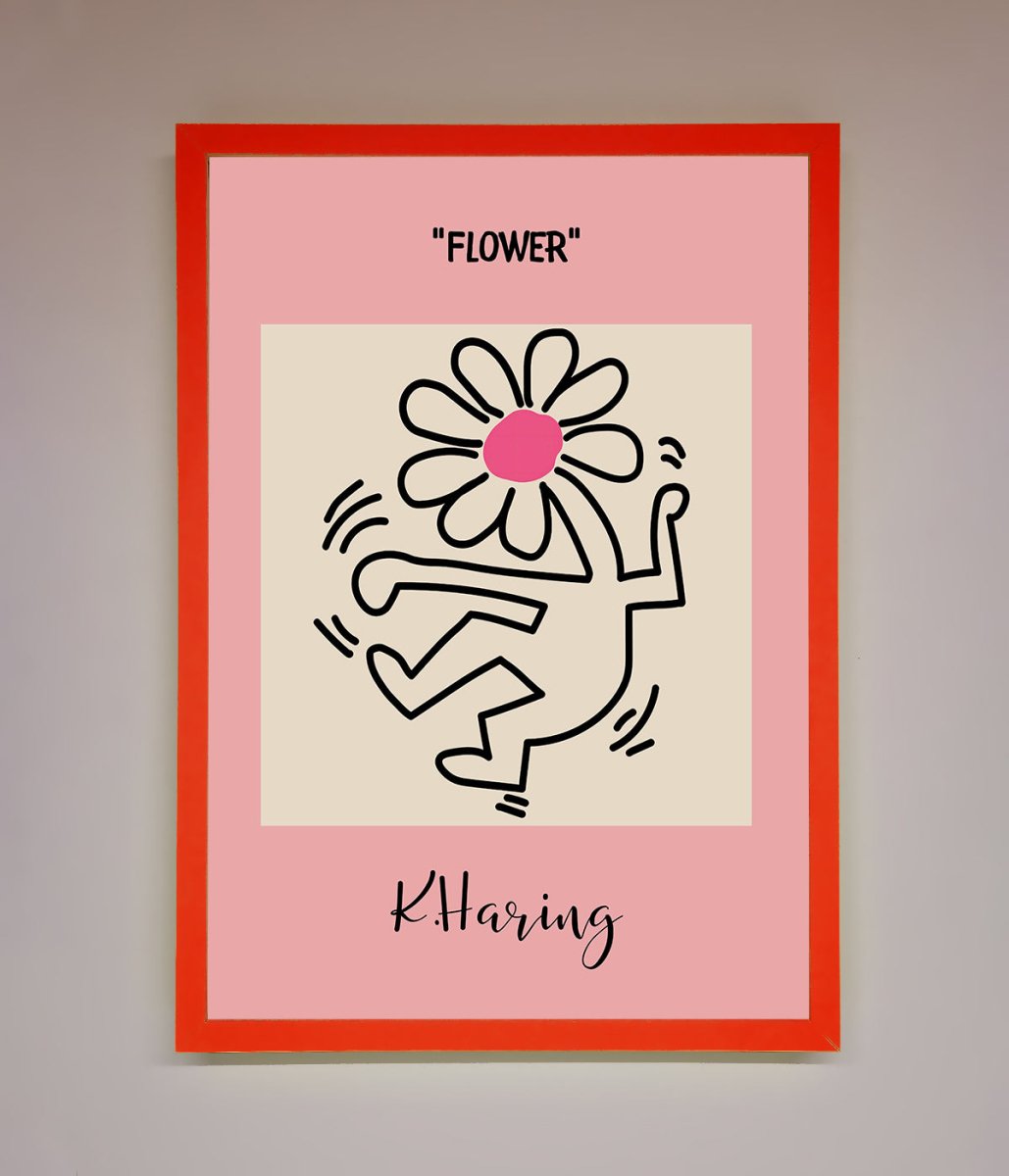Keith Haring Flower Pink Framed Poster-14
