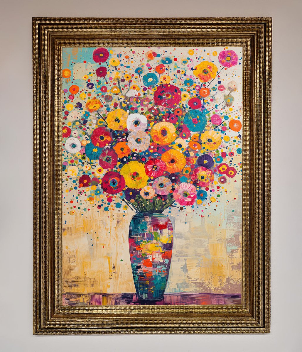 Klimt Style Flowers Framed Poster-15
