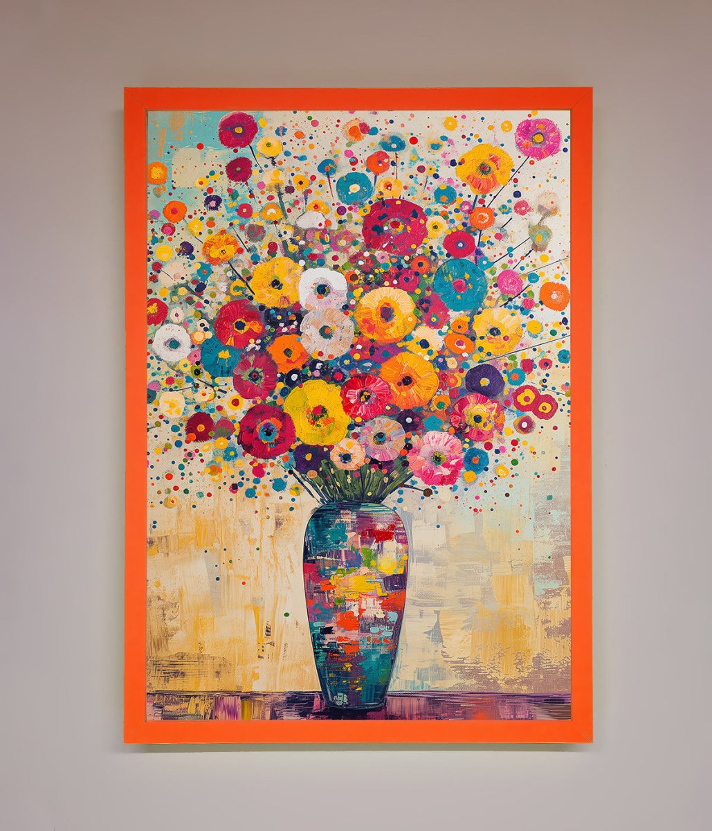 Klimt Style Flowers Framed Poster-10