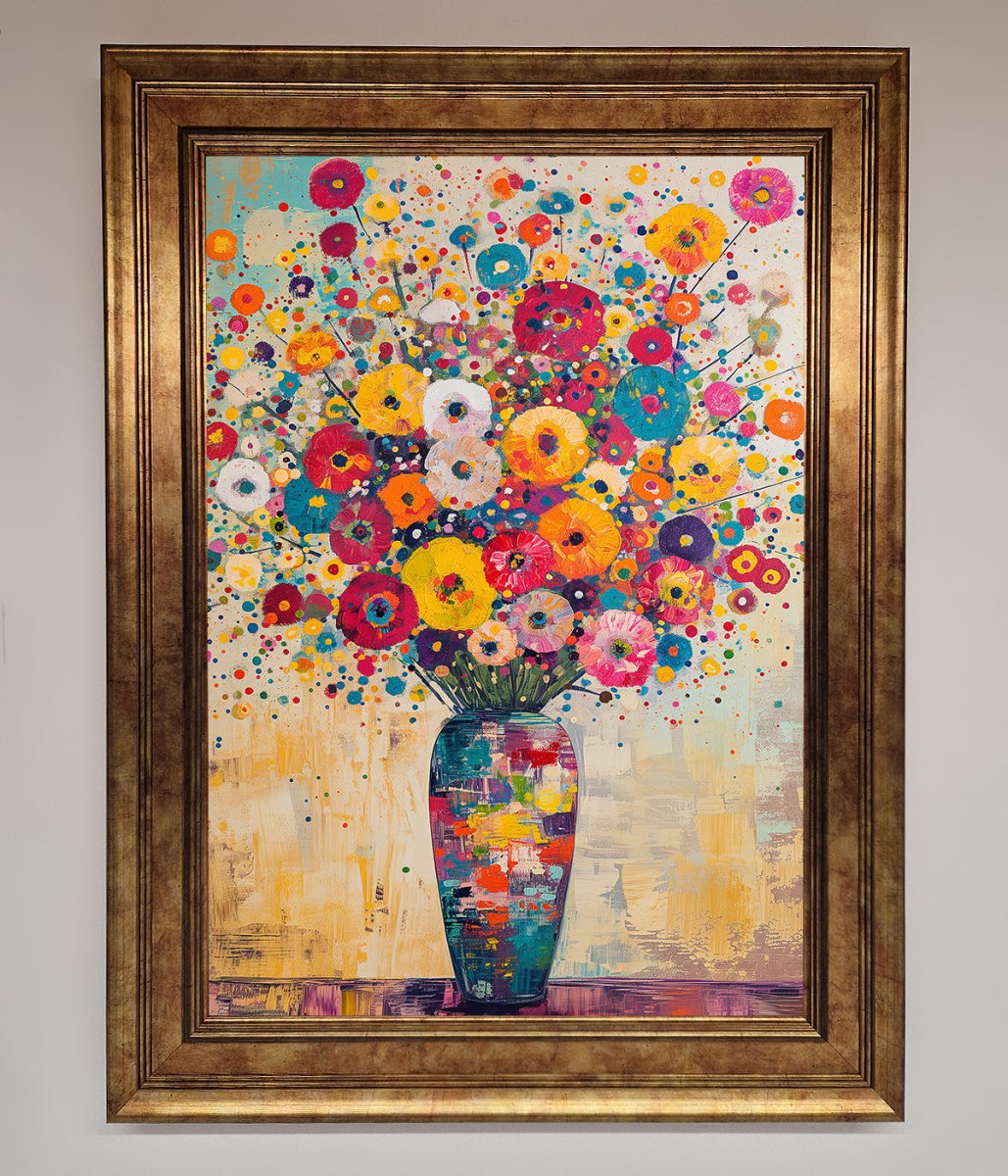 Klimt Style Flowers Framed Poster-7