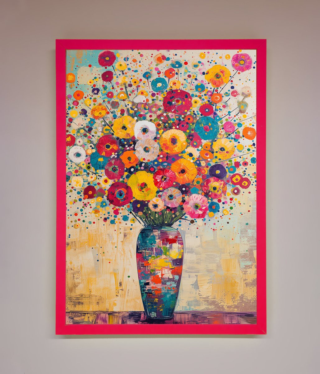 Klimt Style Flowers Framed Poster-13