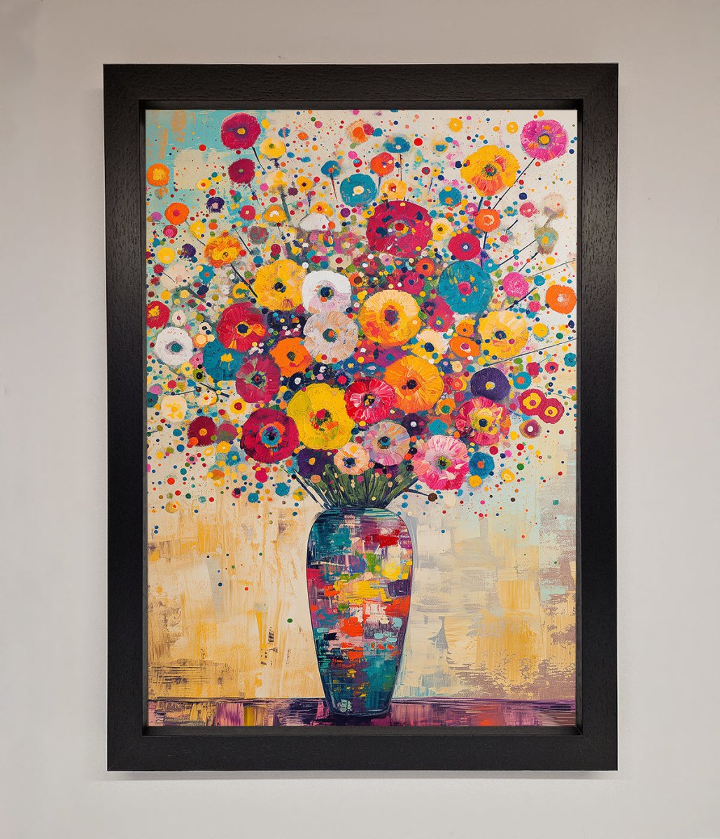 Klimt Style Flowers Framed Poster-1