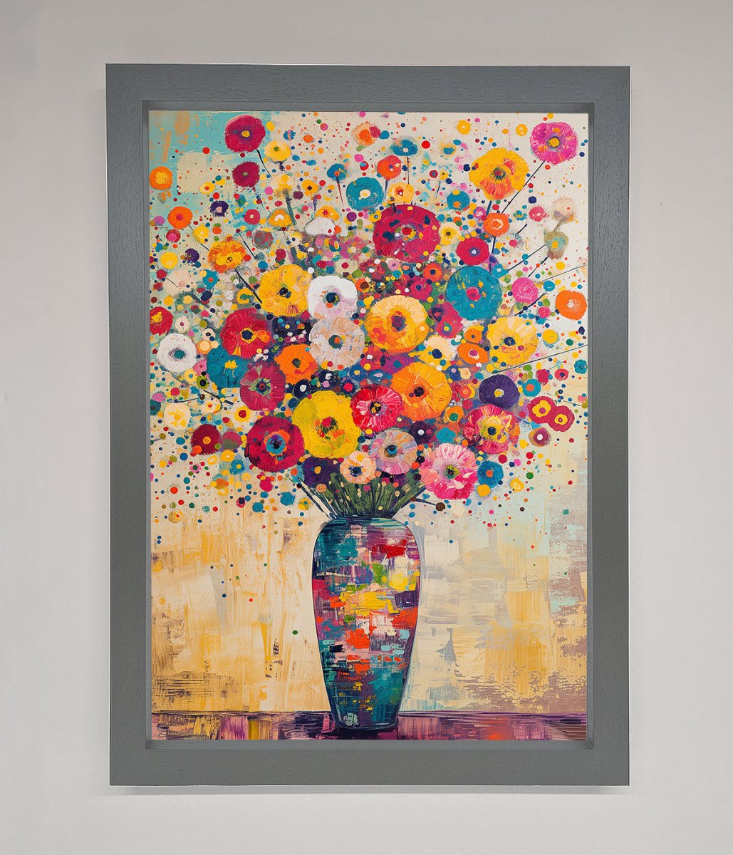 Klimt Style Flowers Framed Poster-4