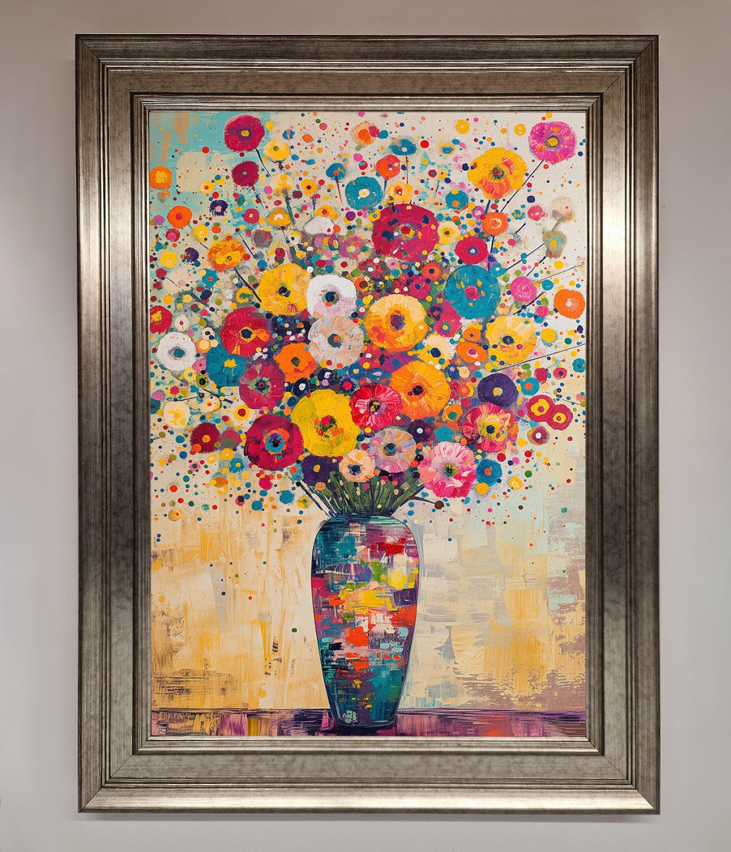 Klimt Style Flowers Framed Poster-5
