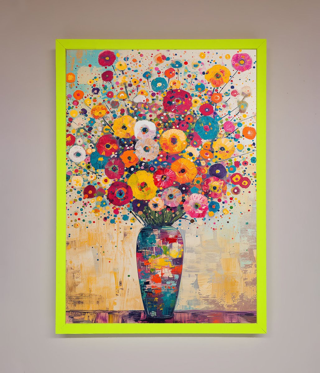 Klimt Style Flowers Framed Poster-12
