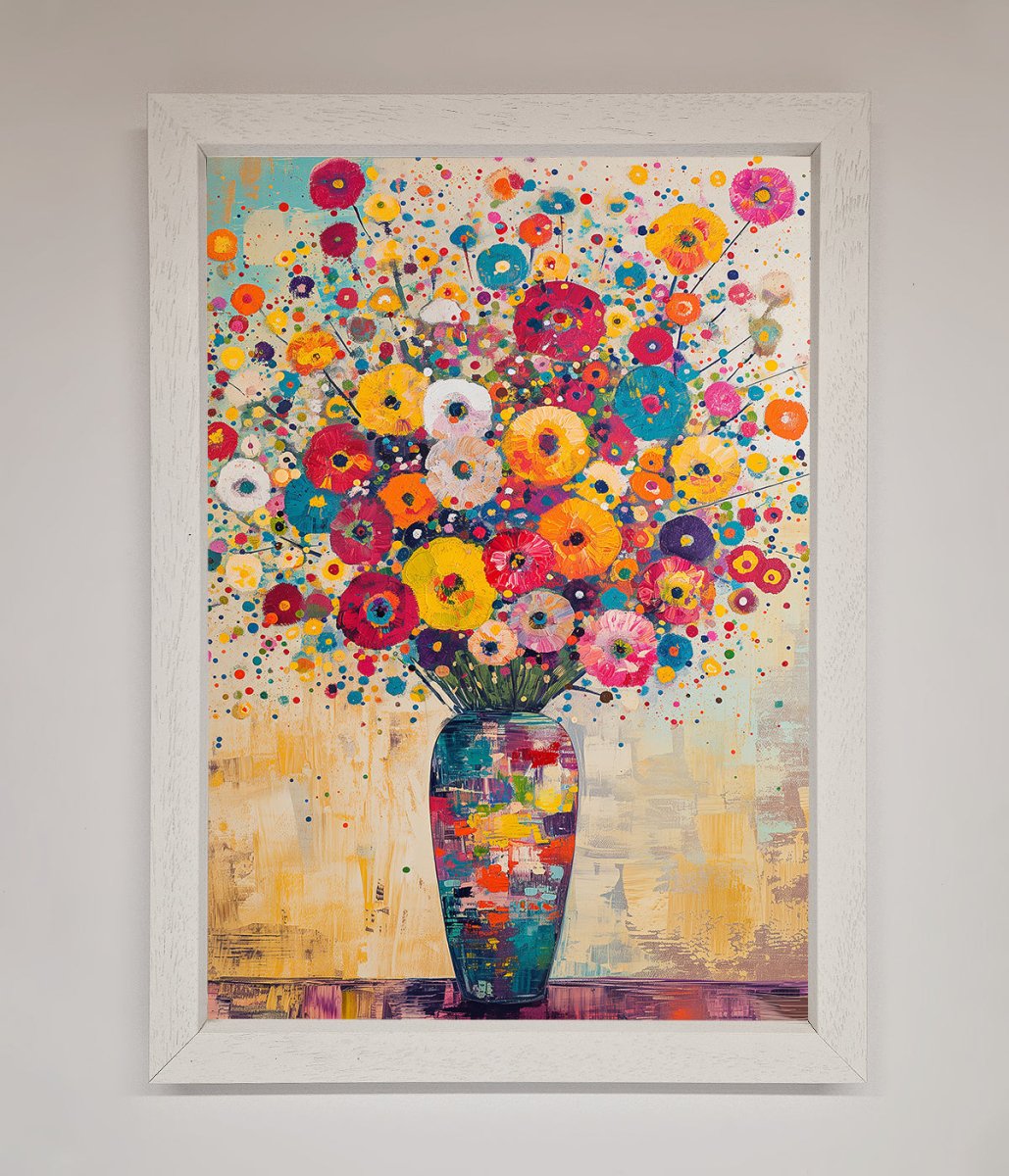 Klimt Style Flowers Framed Poster-2