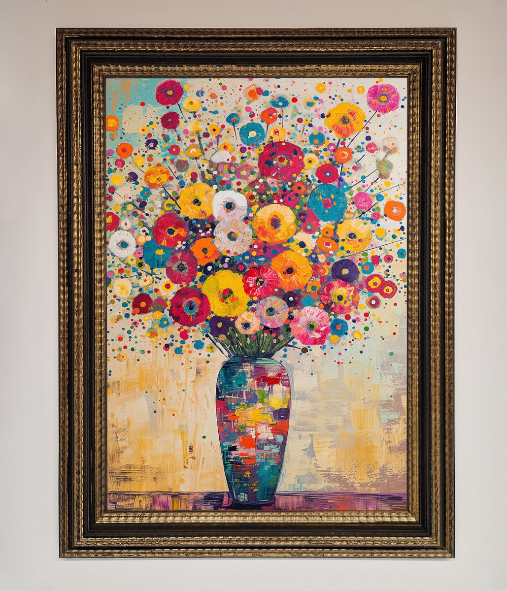 Klimt Style Flowers Framed Poster-18
