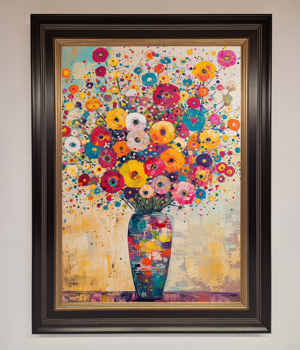Klimt Style Flowers Framed Poster-9