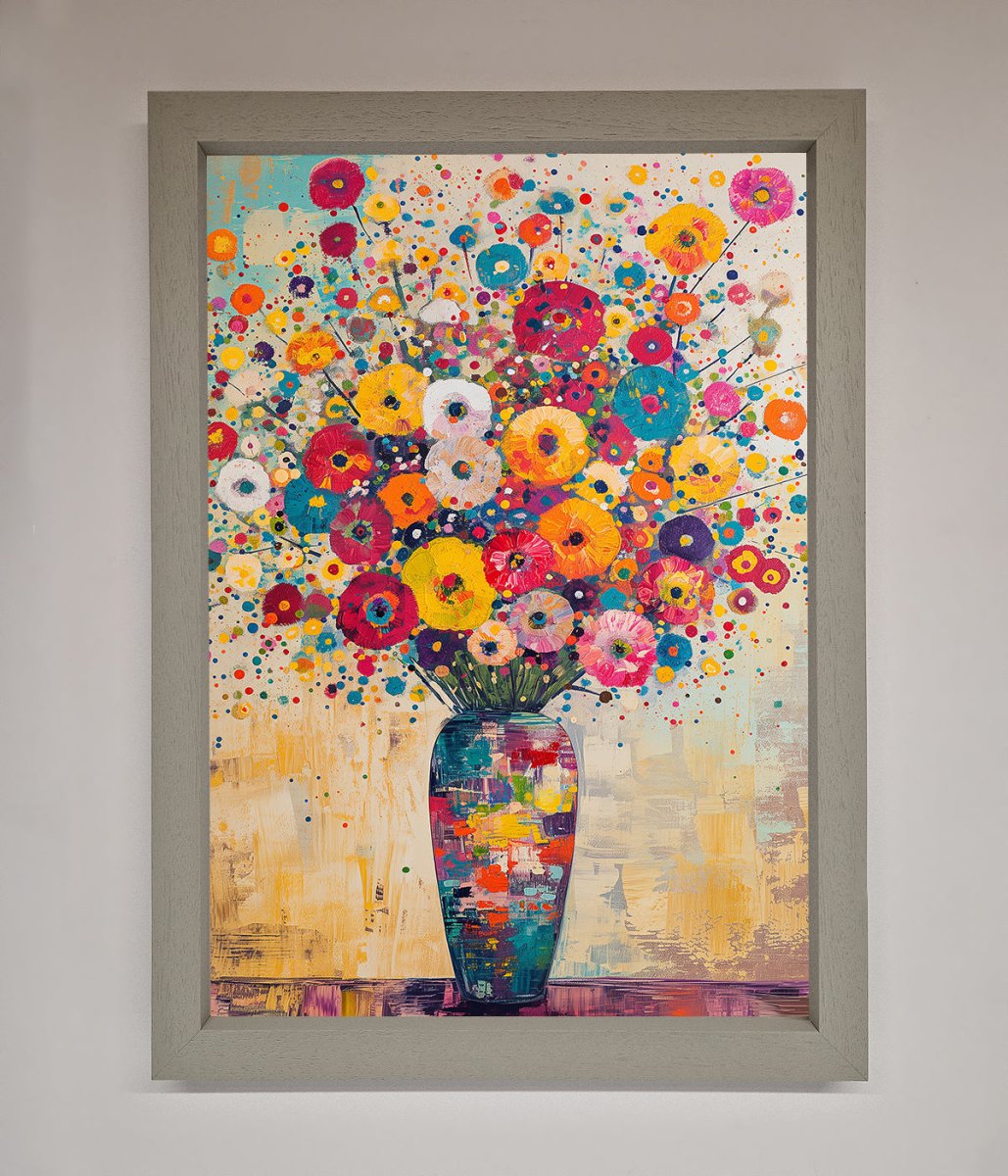 Klimt Style Flowers Framed Poster-3
