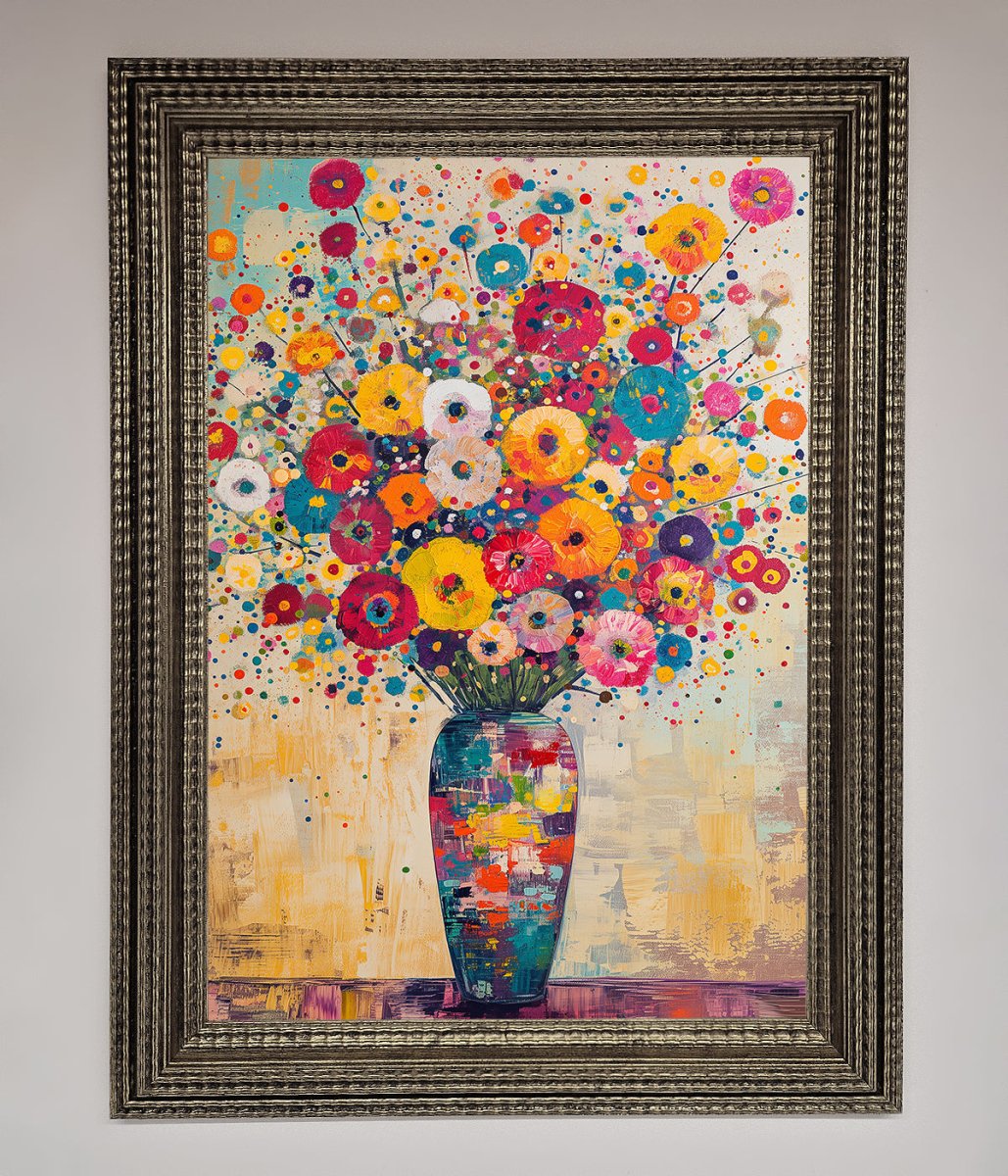 Klimt Style Flowers Framed Poster-16