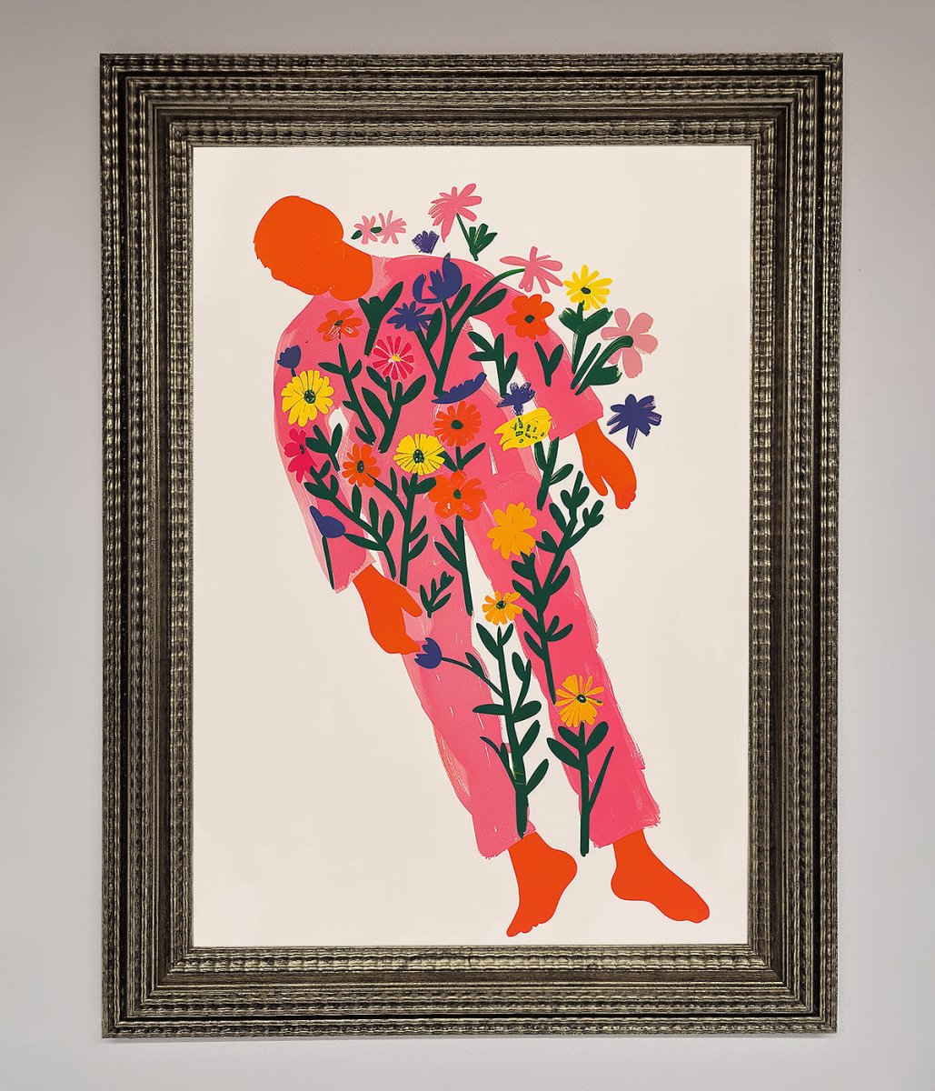 Laying In The Flowers Framed Poster-16