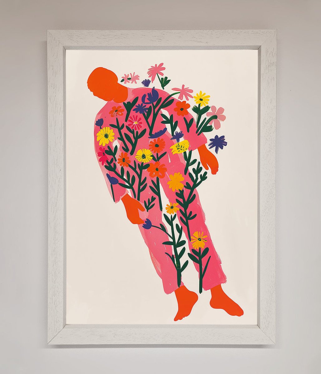 Laying In The Flowers Framed Poster-2