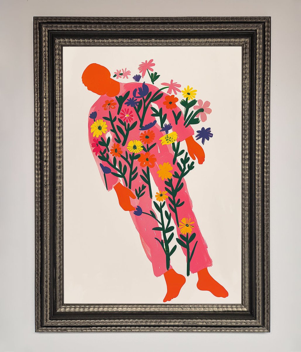 Laying In The Flowers Framed Poster-17