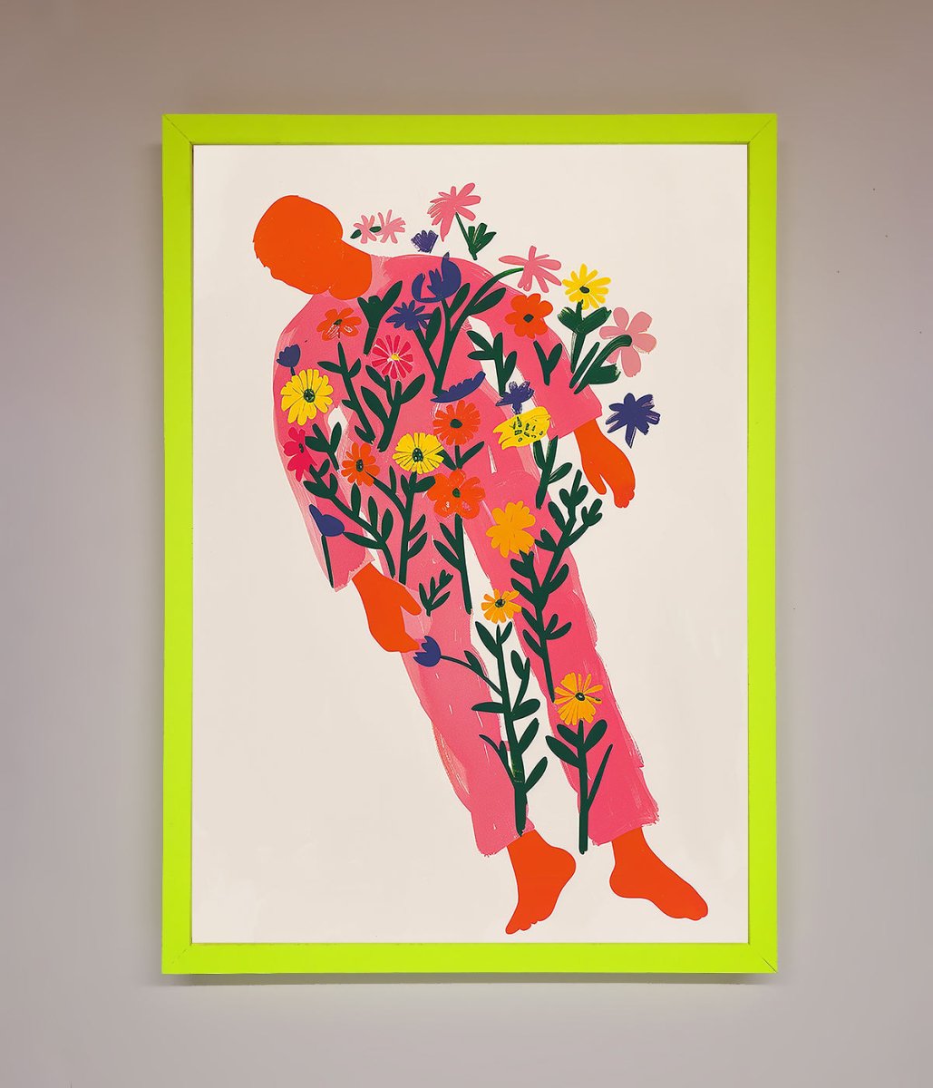 Laying In The Flowers Framed Poster-12