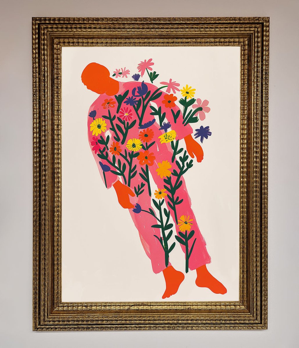 Laying In The Flowers Framed Poster-15