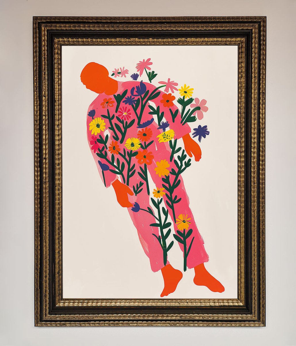 Laying In The Flowers Framed Poster-18