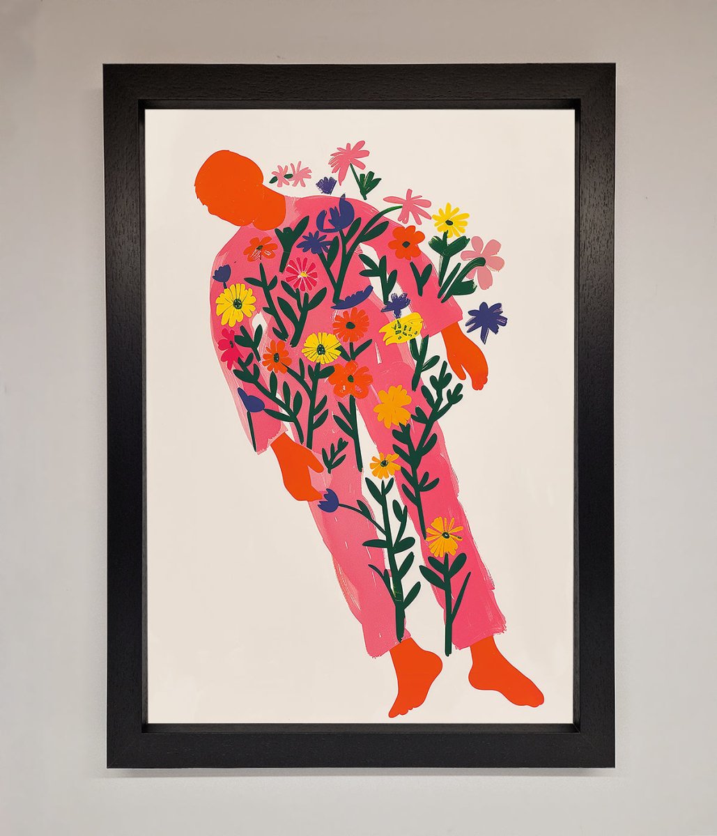 Laying In The Flowers Framed Poster-1