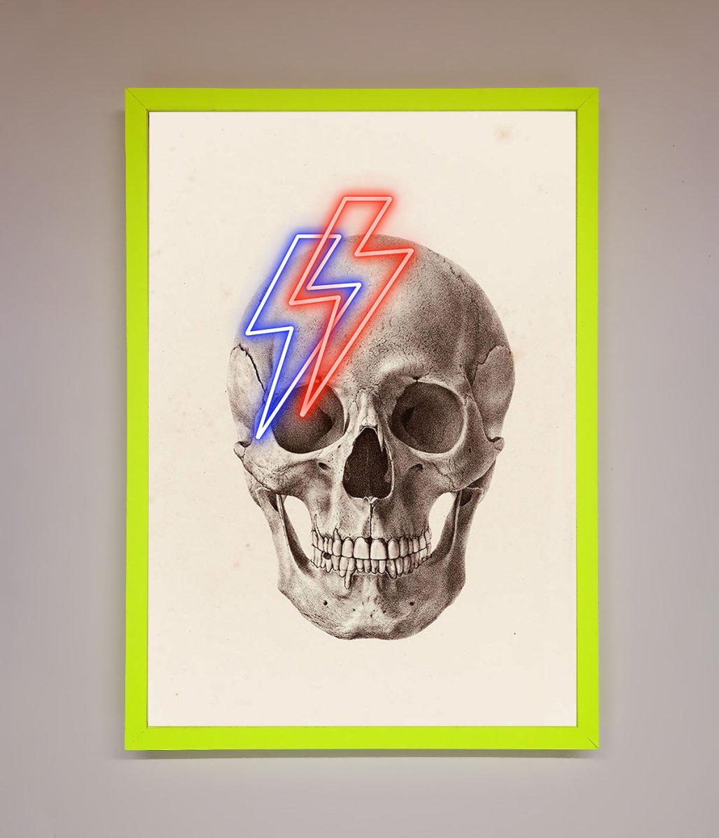 Lightning Skull Framed Print-12