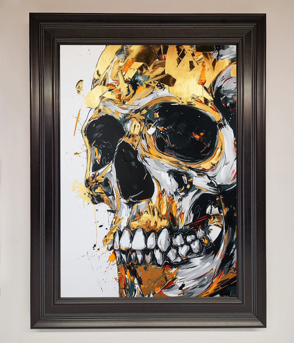 Liquid Gold Skull Framed Print-6