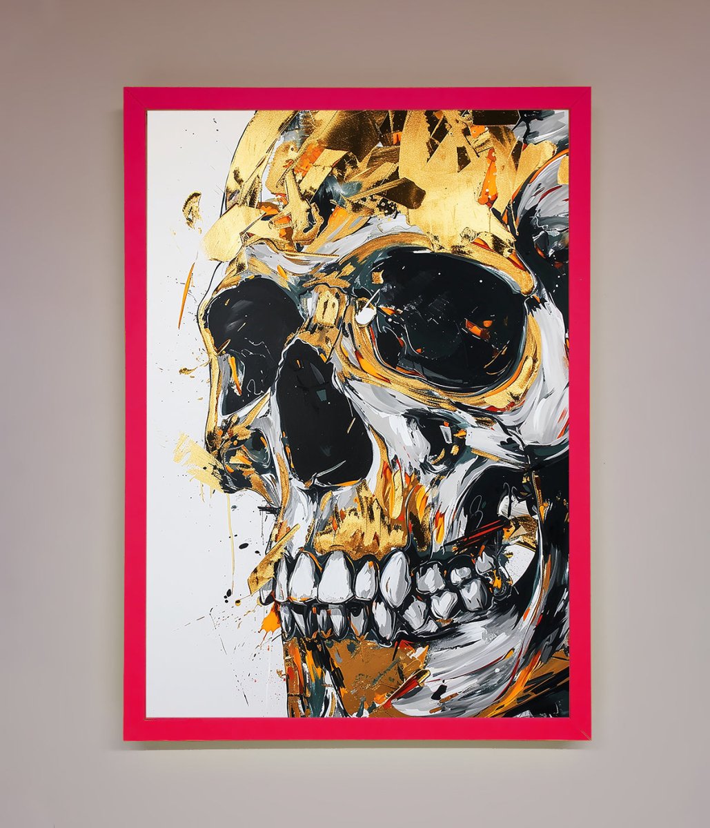 Liquid Gold Skull Framed Print-13