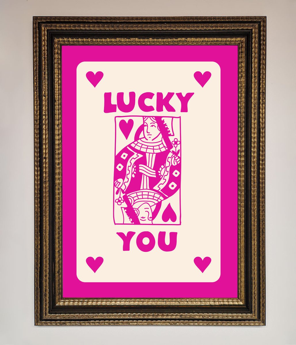 Lucky You Hot Pink Framed Poster-18