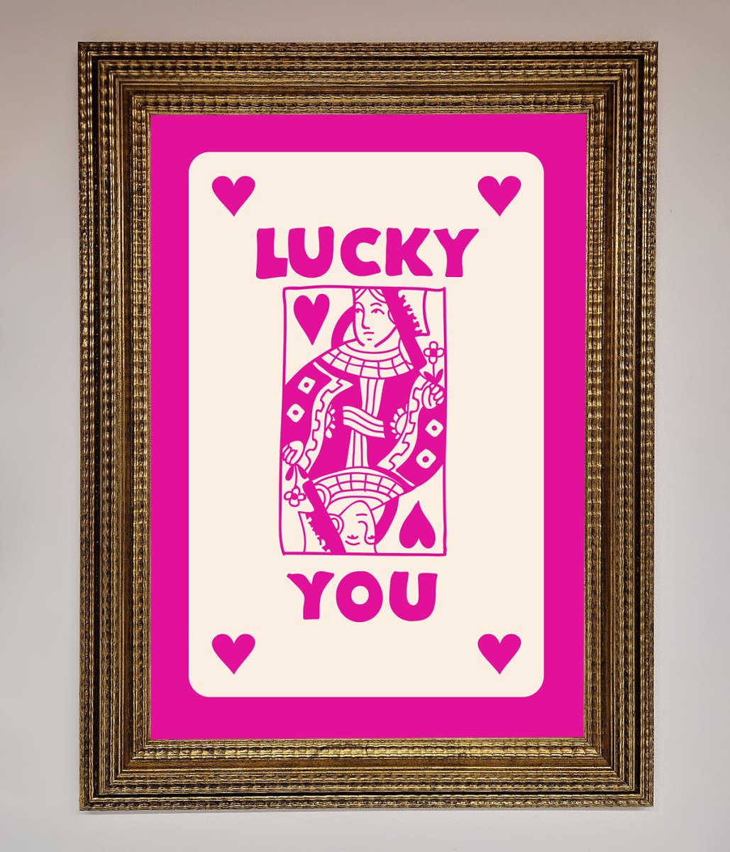 Lucky You Hot Pink Framed Poster-15