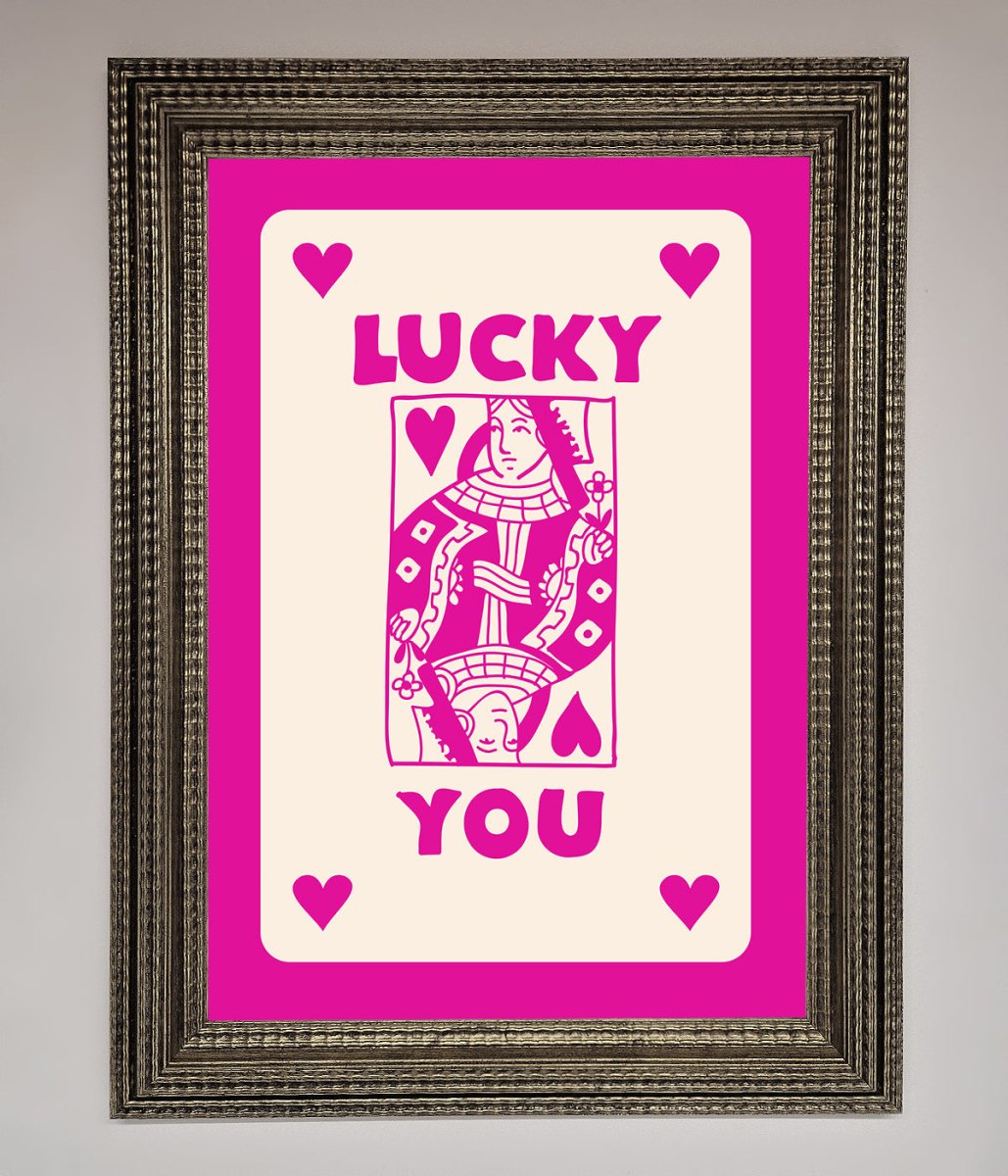 Lucky You Hot Pink Framed Poster-16