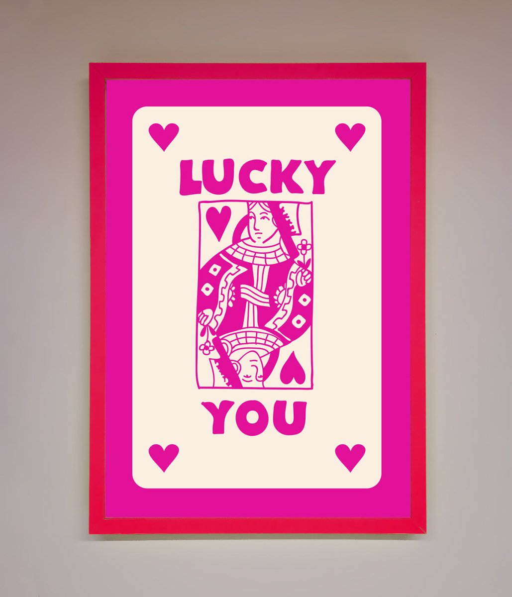 Lucky You Hot Pink Framed Poster-13